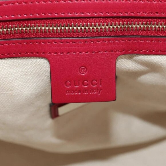 GUCCI GG Canvas Heart bit Tote Bag 2way Beige Red Auth ki5996V - Picture 12 of 16